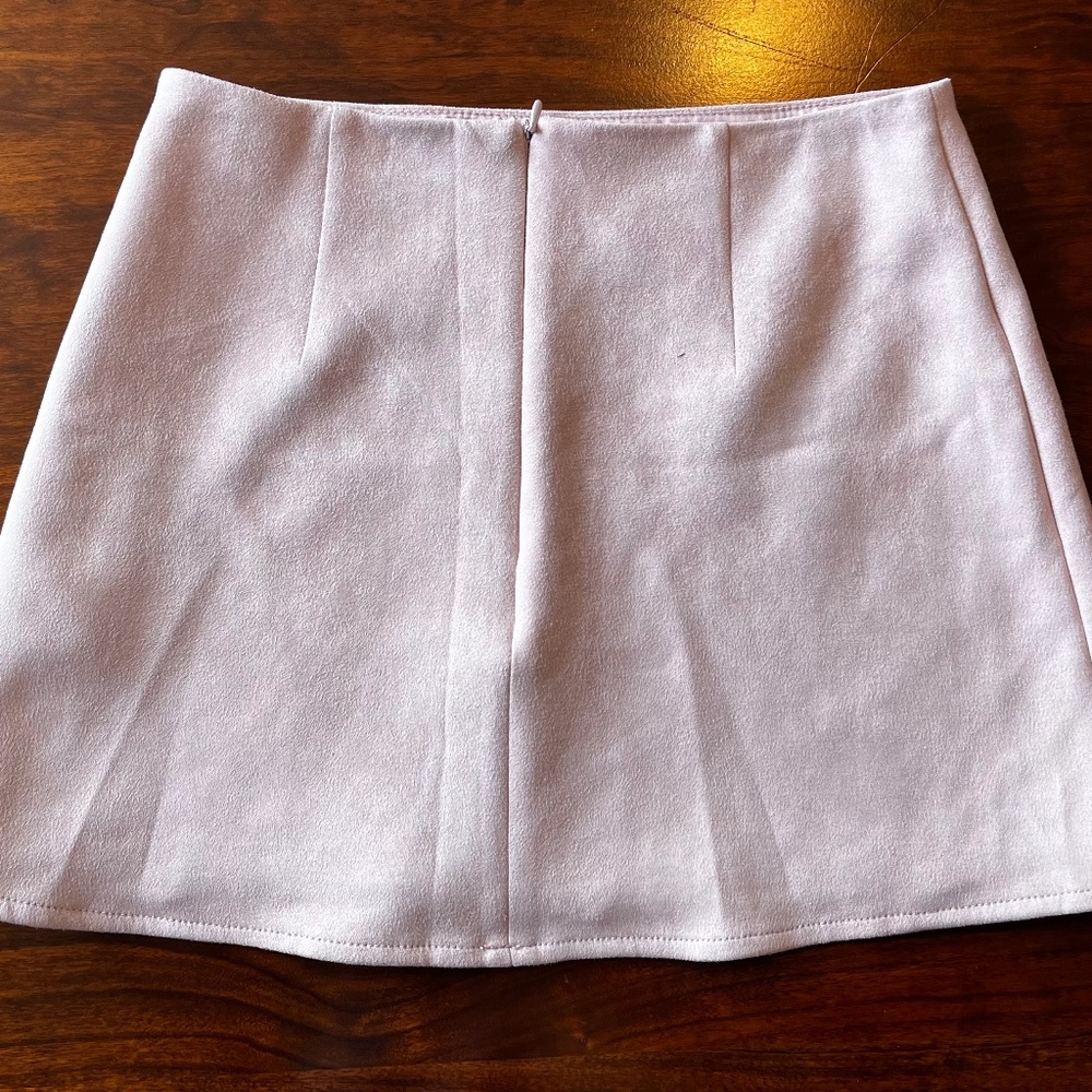French Connection Soft Pink Mini-Skirt (vegan suede)